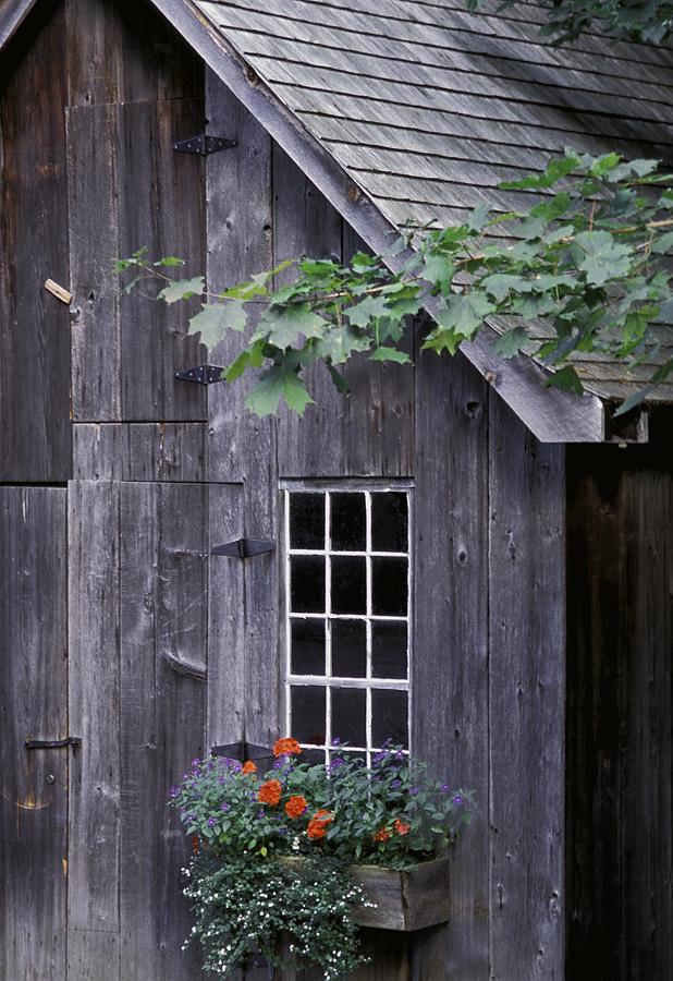 Architecture Photograph - Wooden Building And Window Box by David Chapman