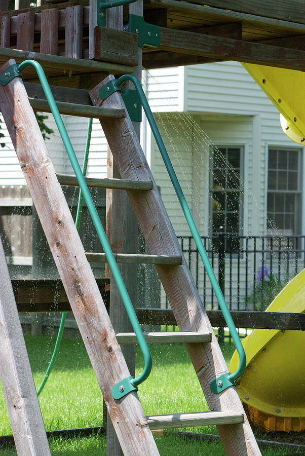 wooden playground ladder