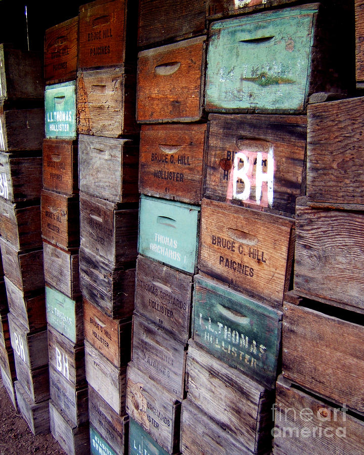 Wooden Produce Boxes Photograph Photograph by Kristen Fox