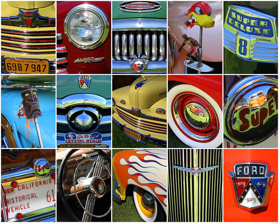 Woodie Car Collage Photograph by Linda Larson