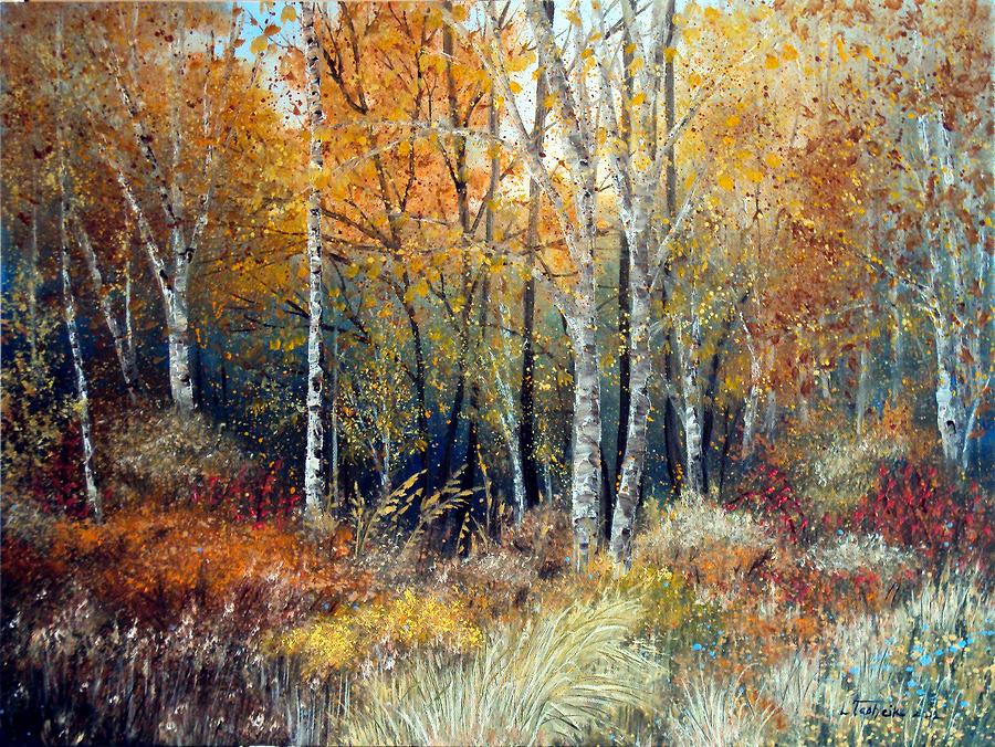 Woods Edge Painting by Laura Tasheiko