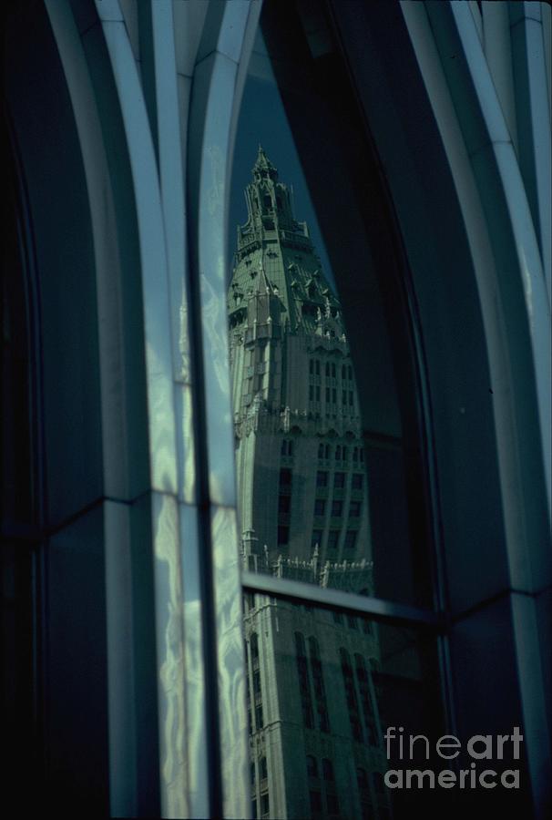 Woolworth Building Reflection In WTC Photograph by Mark Gilman