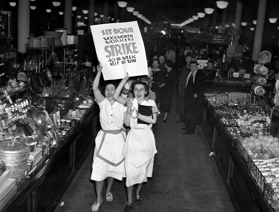 Woolworth Workers Go On Strike In New Photograph By Everett