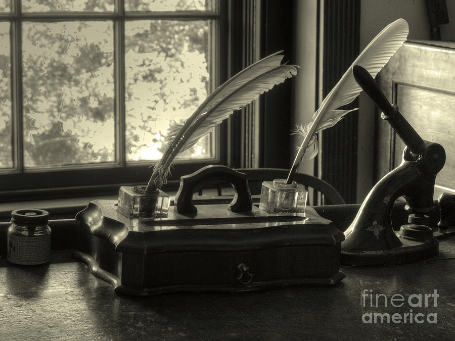 Feather Still Life Photograph - Word processor Mk1 by Steev Stamford