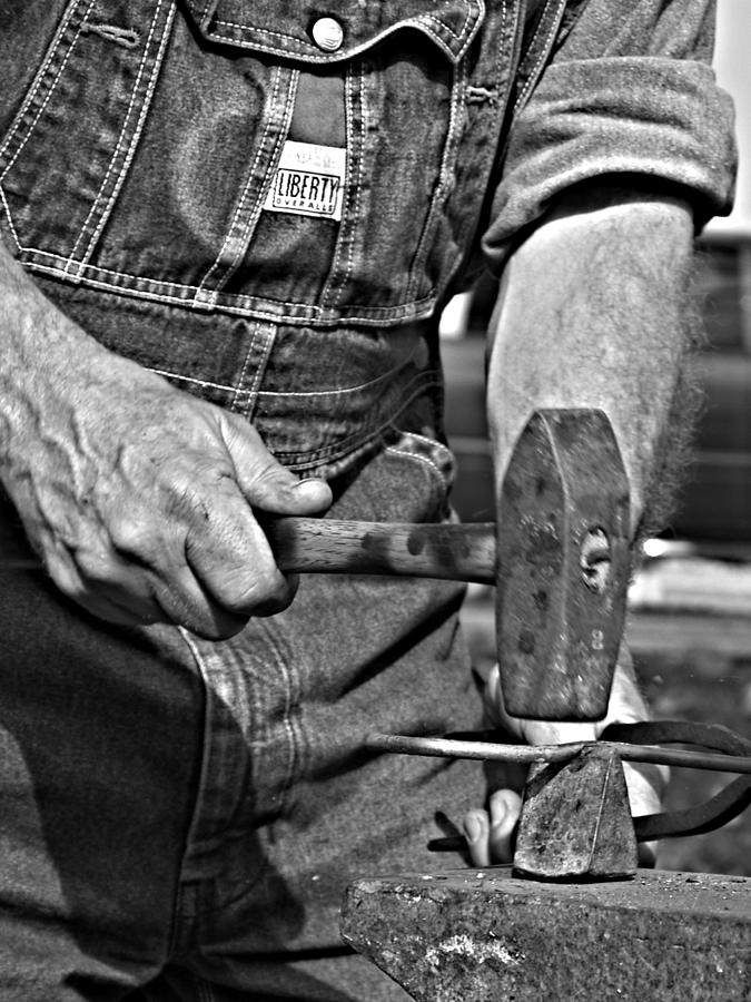 Black And White Photograph - Working Man by Brian Mollenkopf
