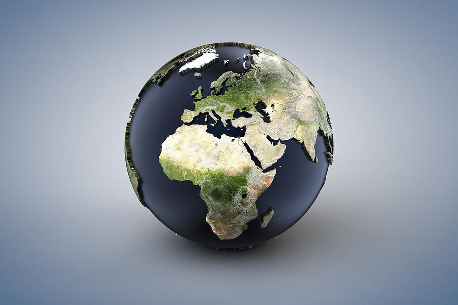 World Globe, Europe And Africa Digital Art by Bjorn Holland