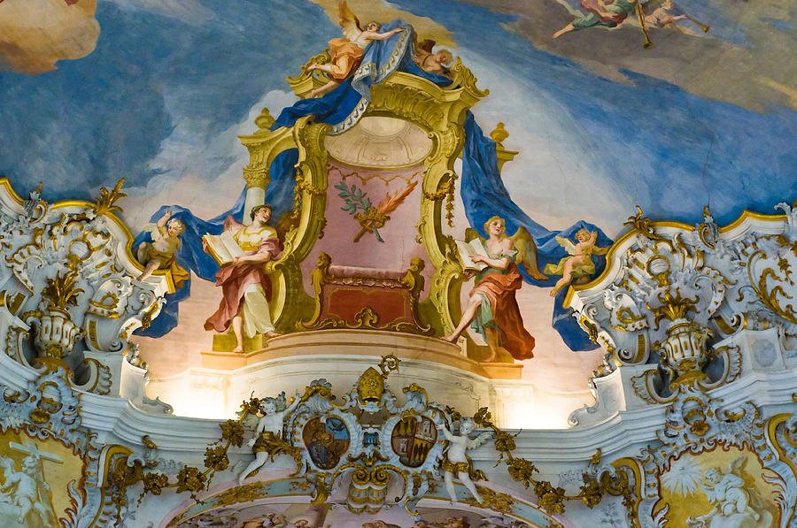 World heritage frescoes of wieskirche church in bavaria Photograph by U Schade