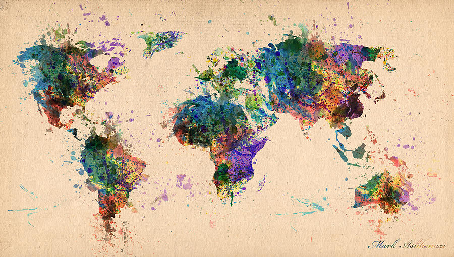 world map art