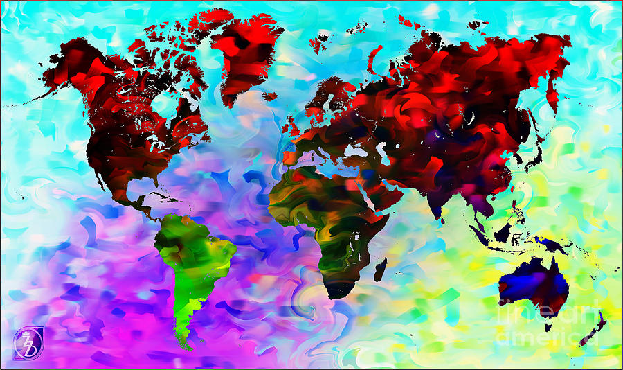 World Map Digital Art by The DigArtisT