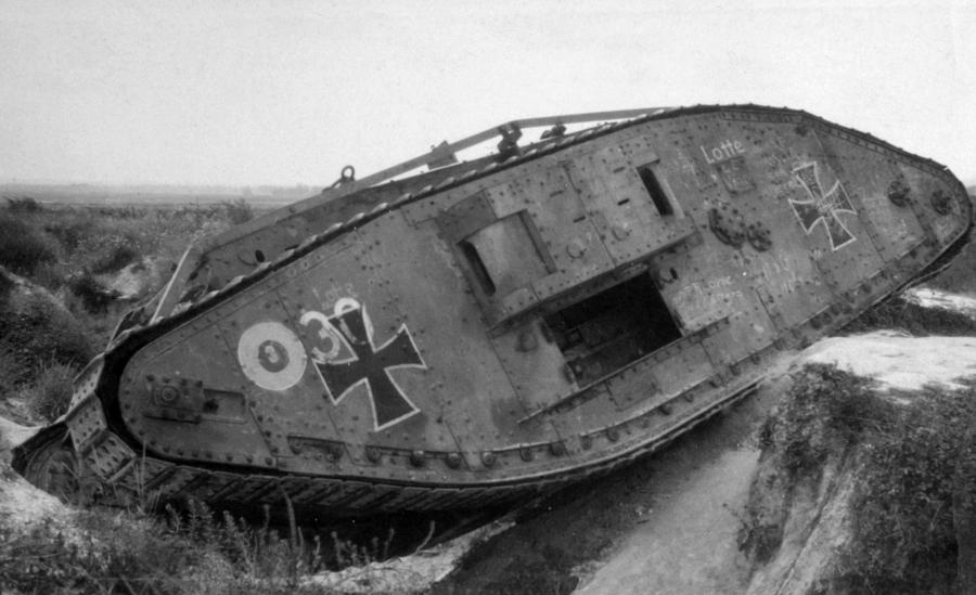 What battle saw the first use of tanks? what country did german first declare war on