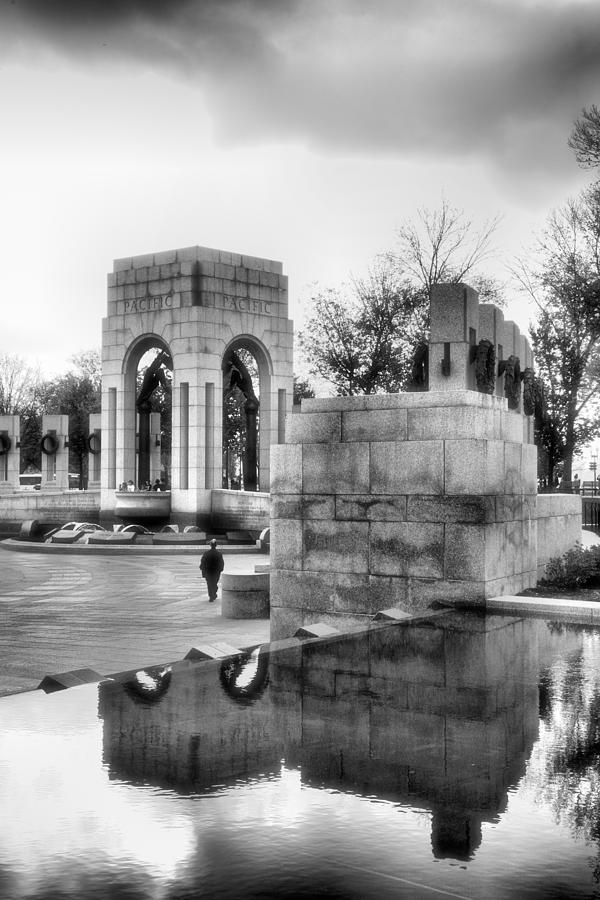 Black And White Photograph - World War II Memorial I by Steven Ainsworth