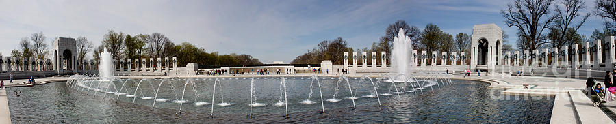 Architecture Photograph - World War II Memorial Panorama Washington DC  by Thomas Marchessault