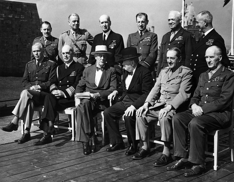 1940s Photograph - World War II. Seated, From Left George by Everett