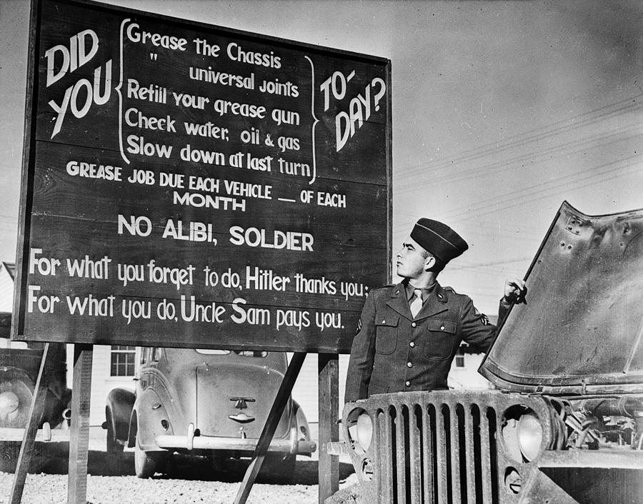 World War II, U.s. Soldier  At Base Photograph by Everett