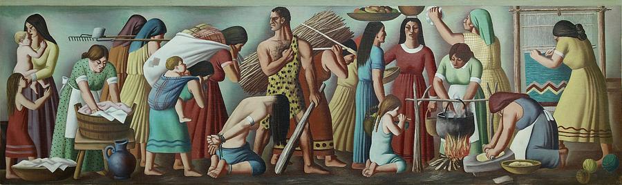Native American Photograph - Wpa Mural. Contemporary Justice by Everett