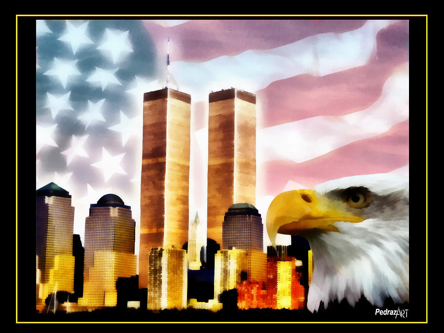 Eagle Painting - WTC - In Our Heart by PedrazArt Digital Designs