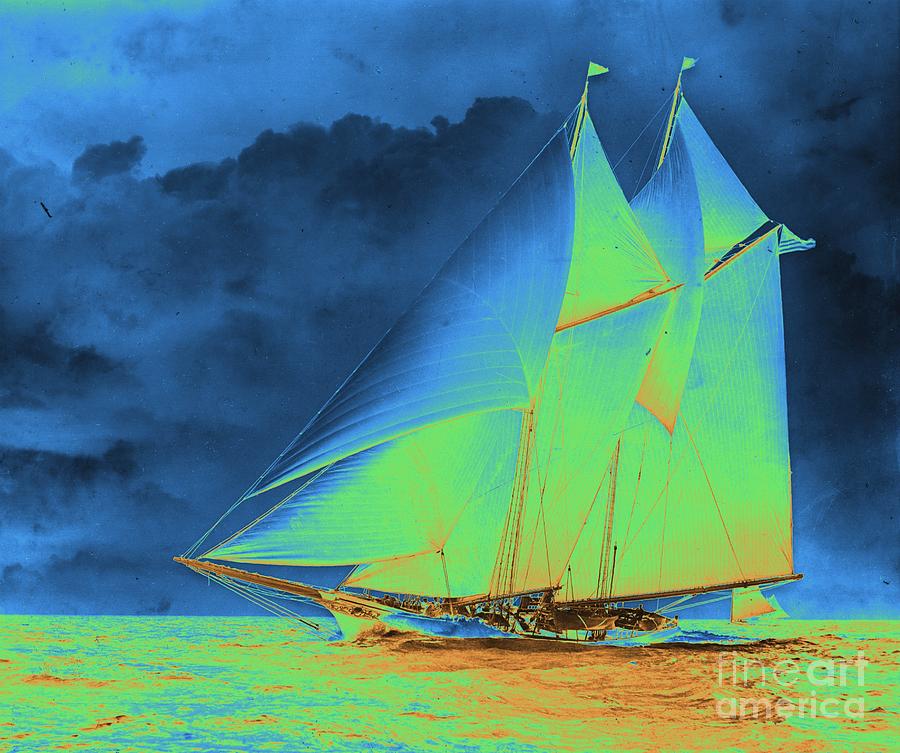 Yacht America 1910 color Photograph by Padre Art