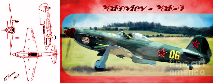Airplane Photograph - Yakovlev - Yak 9 by Arne Hansen