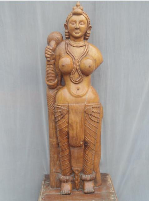 Yakshini Sculpture - Yakshini by Indian Wooden Craft