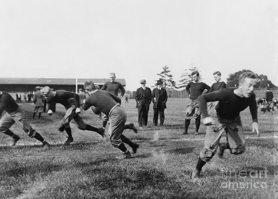 Yale: Football Practice Photograph by Granger
