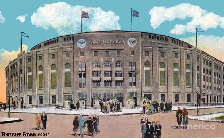 Aerial View Of Yankee Stadium In The 1950's Painting by Dwight