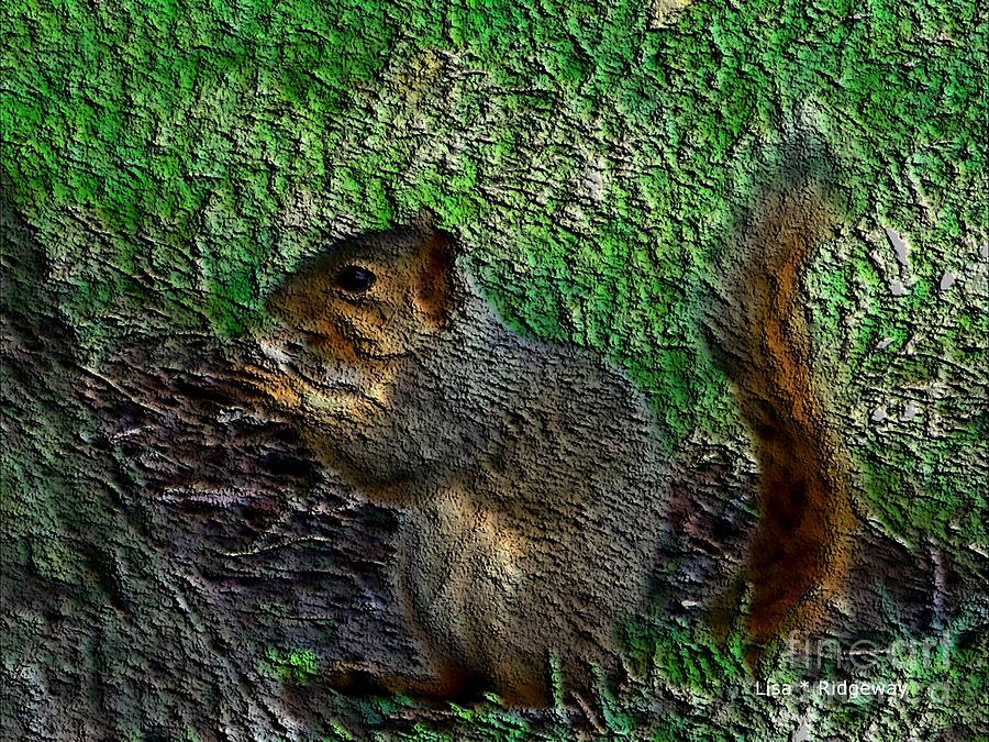 Yard Squirrel Mixed Media by Lisa Ridgeway | Pixels