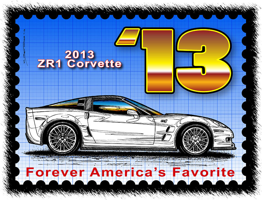 Year-By-Year 2013 ZR1 Corvette Digital Art by K Scott Teeters