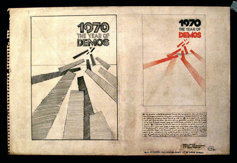 Student Activism Drawing - Year of Demos 1970 by Glenn Bautista
