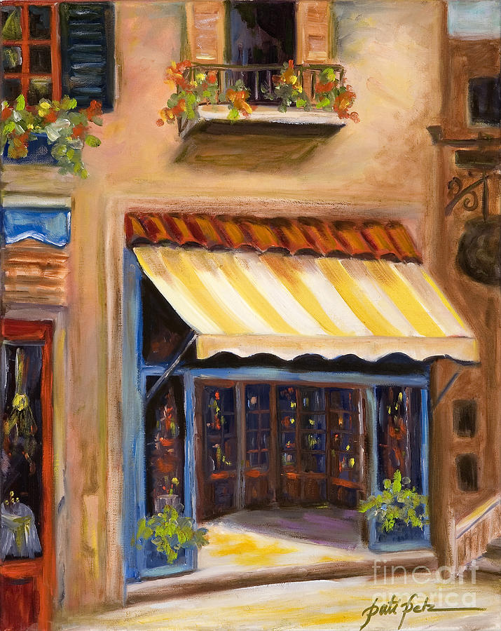 Yellow and White Awning Painting by Pati Pelz