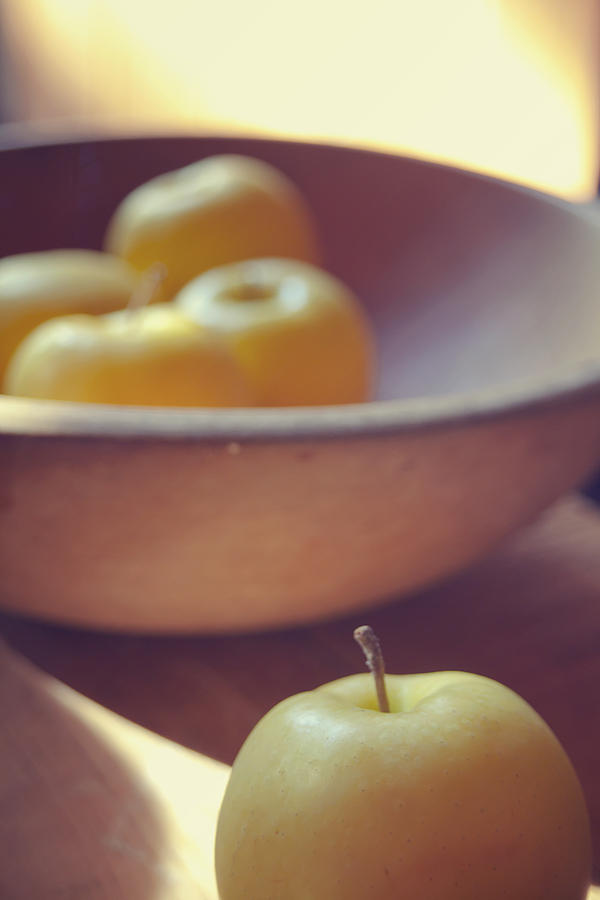 Yellow apples Photograph by Toni Hopper