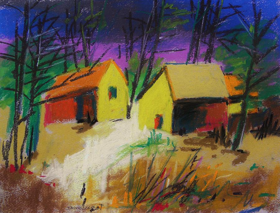 Yellow Cabins Tucked In Painting by John Williams
