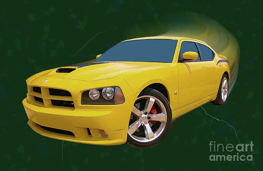 Yellow Charger Super Bee Digital Art by Tommy Anderson