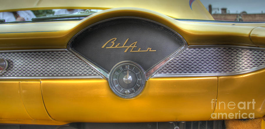 Yellow Chevy Bel Air Dashboard  Photograph by Lee Dos Santos