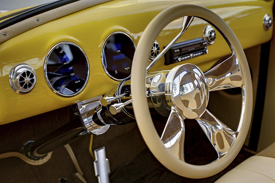 Yellow Chevy dashboard. Miami Photograph by Juan Carlos Ferro Duque