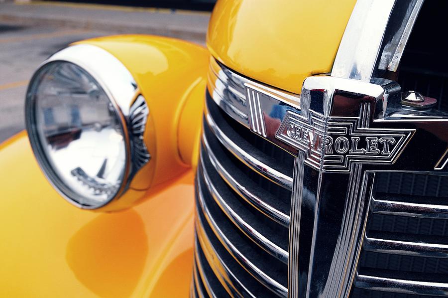 Yellow Chevy Photograph by Steven Milner