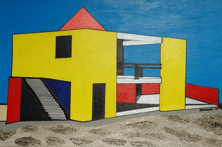 Yellow Contemporary-Miami Beach Painting by Robert Handler