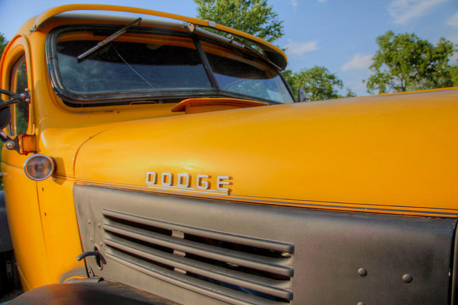 Yellow Dodge Photograph by Steve Gravano