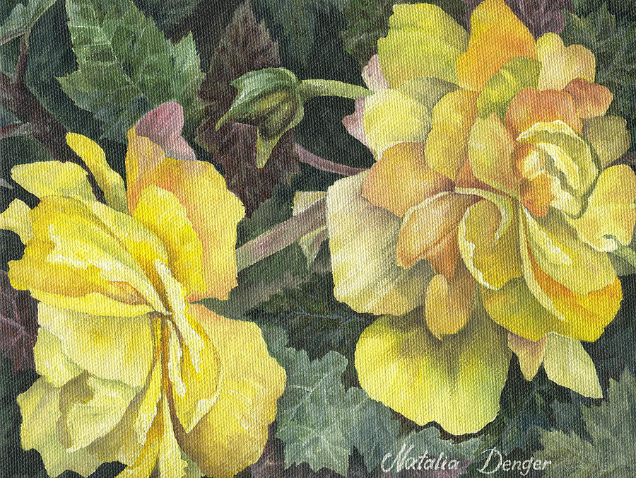 Yellow Flowers Painting by Natasha Denger