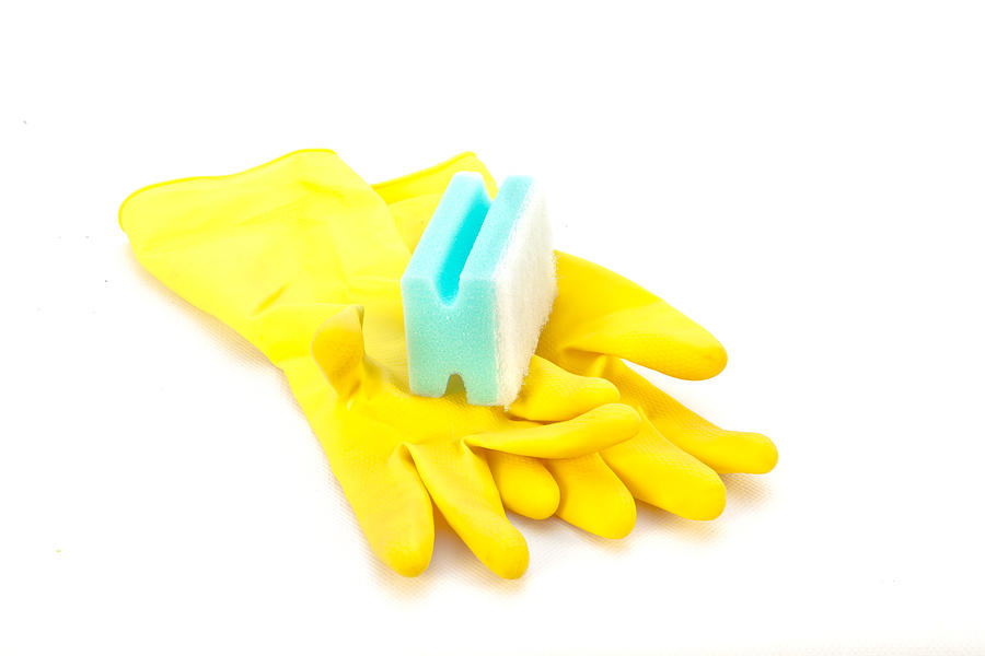 Glove Photograph - Yellow gloves by Tom Gowanlock