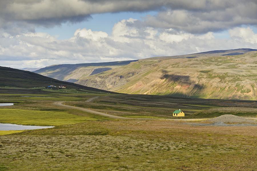 Yellow house in Iceland Landscape Photograph by Marianne Campolongo