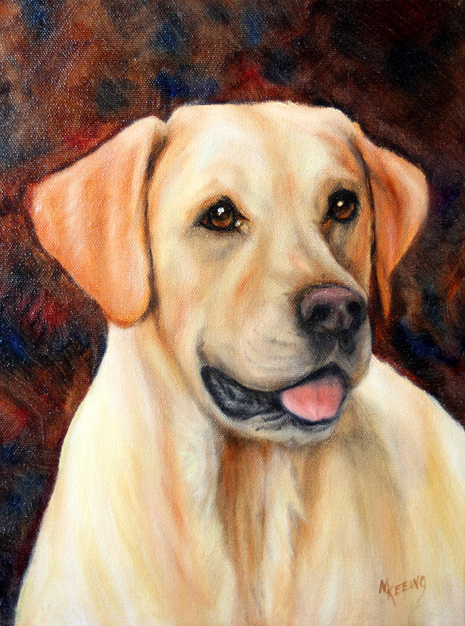 Yellow Lab Painting by Meg Keeling