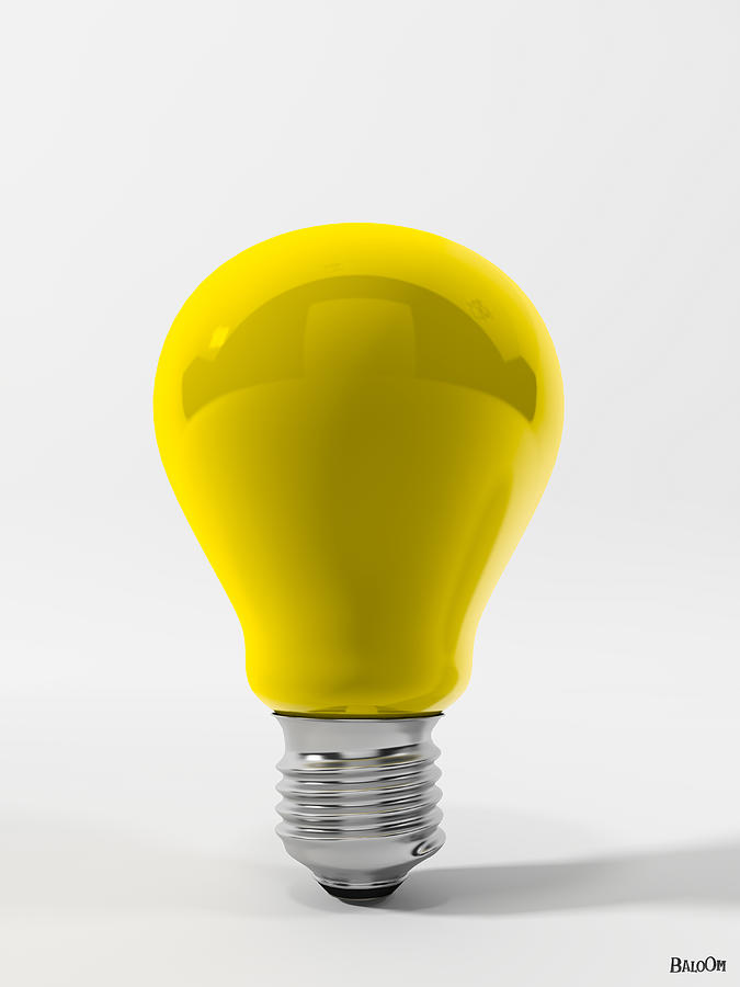 Portrait Digital Art - Yellow Lamp by BaloOm Studios