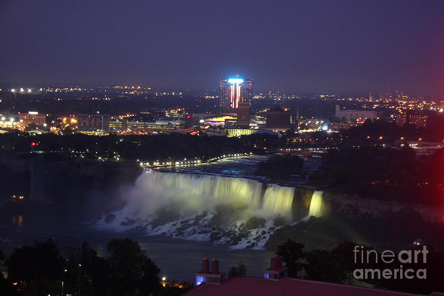 Yellow Light Over The Niagara Falls  - Canada Photograph by Christiane Schulze Art And Photography