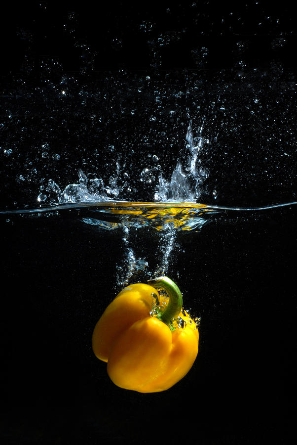 Yellow Pepper Splash Photograph by Dung Ma
