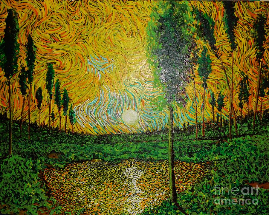 Yellow Pond Painting by Stefan Duncan