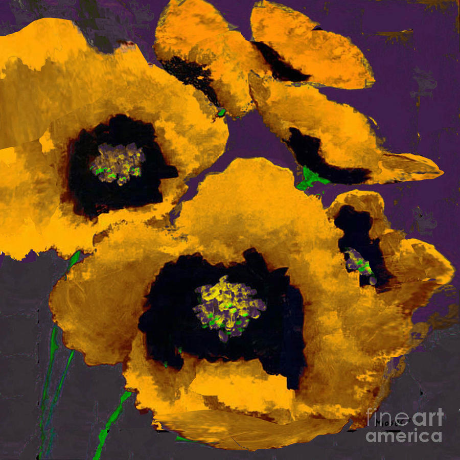 Yellow Poppies Painting by Dale Moses