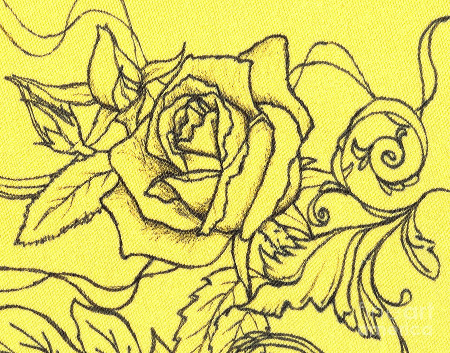 Yellow Rose Drawing by Denise Hoag