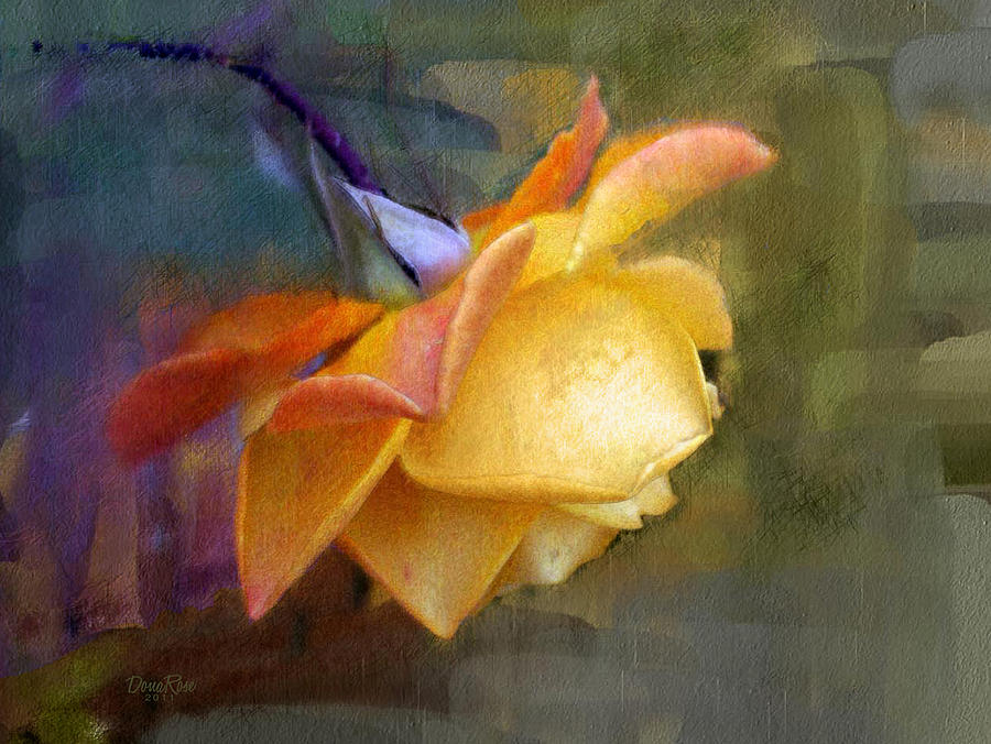 Yellow Rose Digital Art by   DonaRose