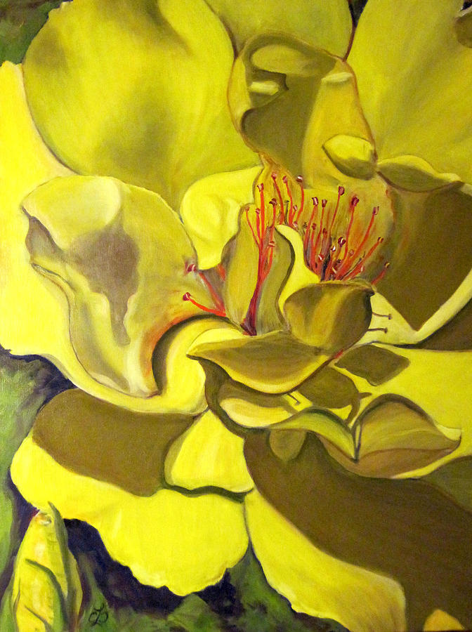 Yellow Rose Painting - Yellow Rose For Bette by Claudia Croneberger Yellow Rose Painting - Yellow Rose For Bette by Claudia Croneberger