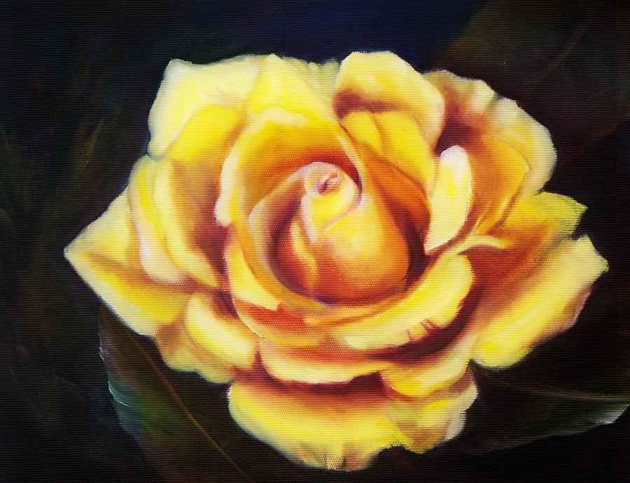 Yellow Rose Painting by Joni McPherson